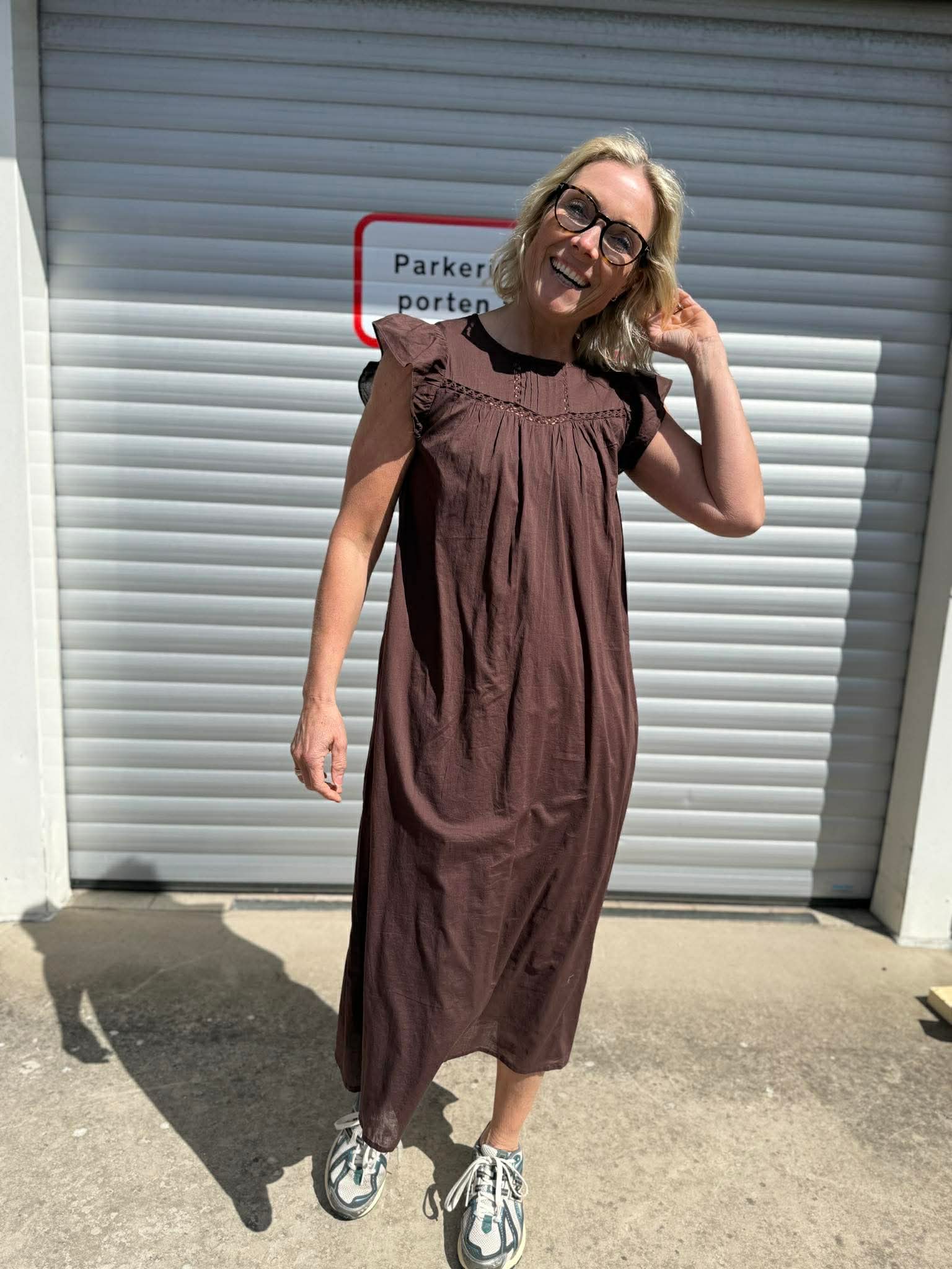PCASTRID Midi Dress - Hot Fudge