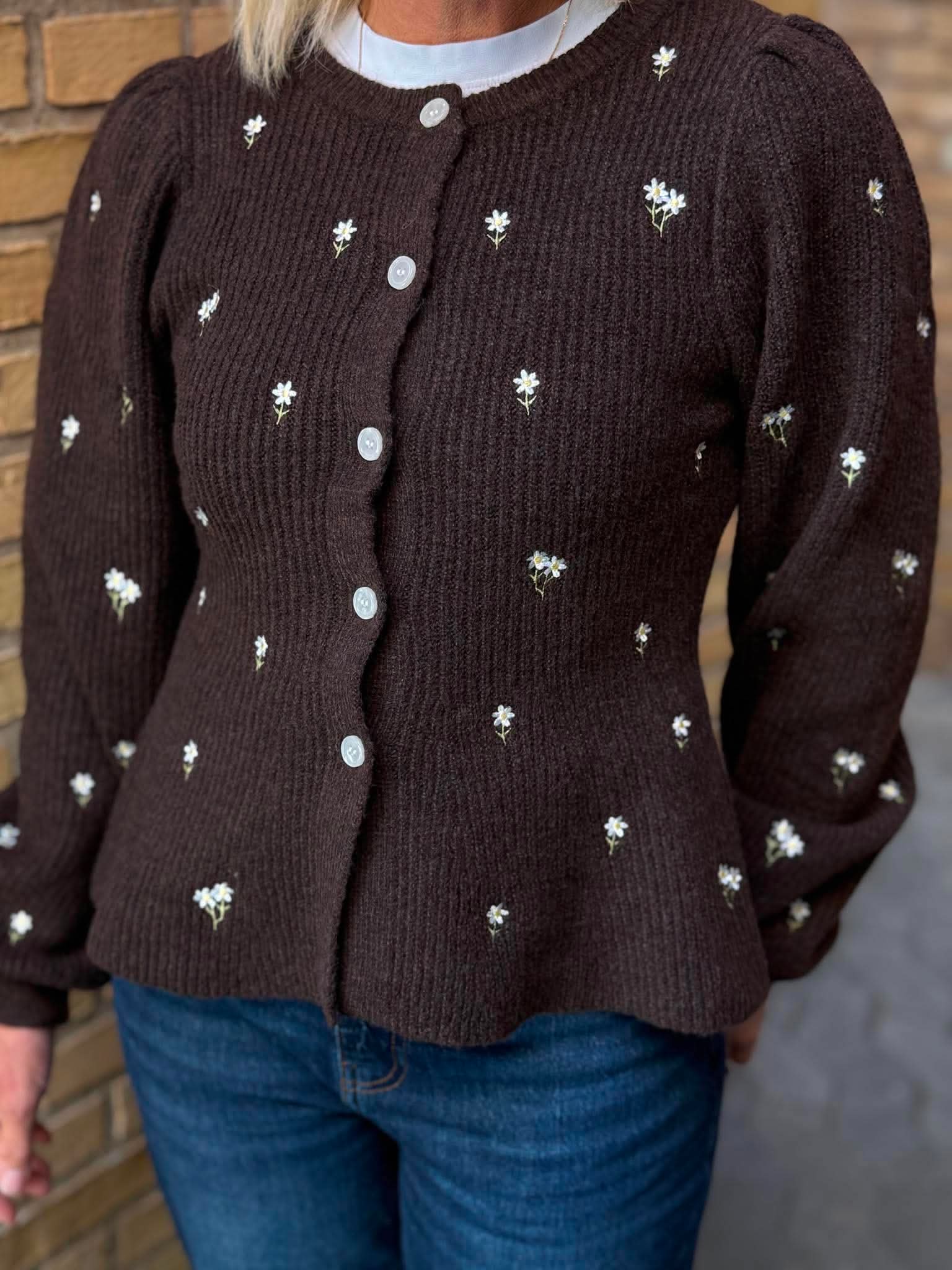 PCSILLY Knitted Cardigan - Hot Fudge