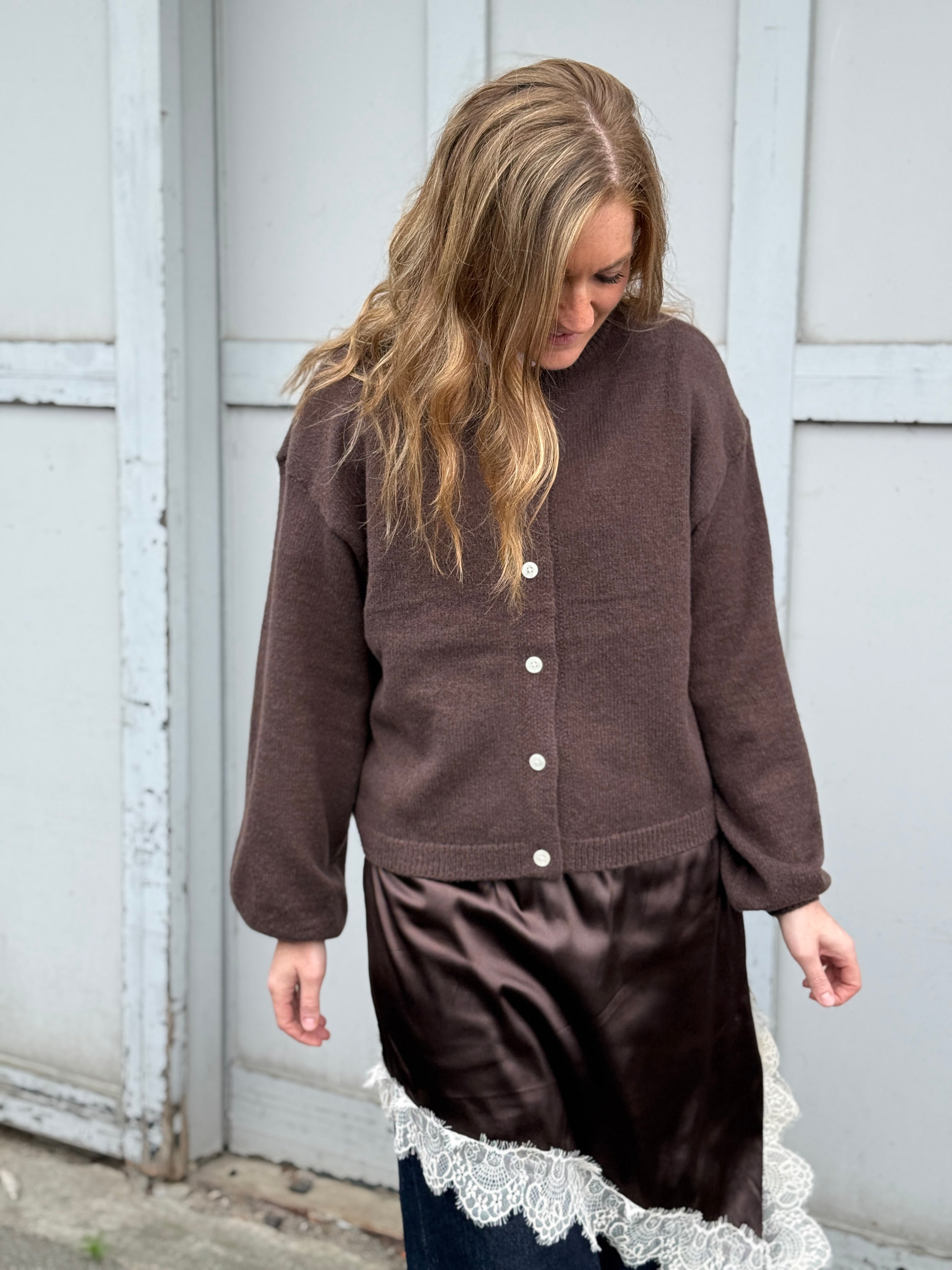 PCIDA Knitted Cardigan - Hot Fudge