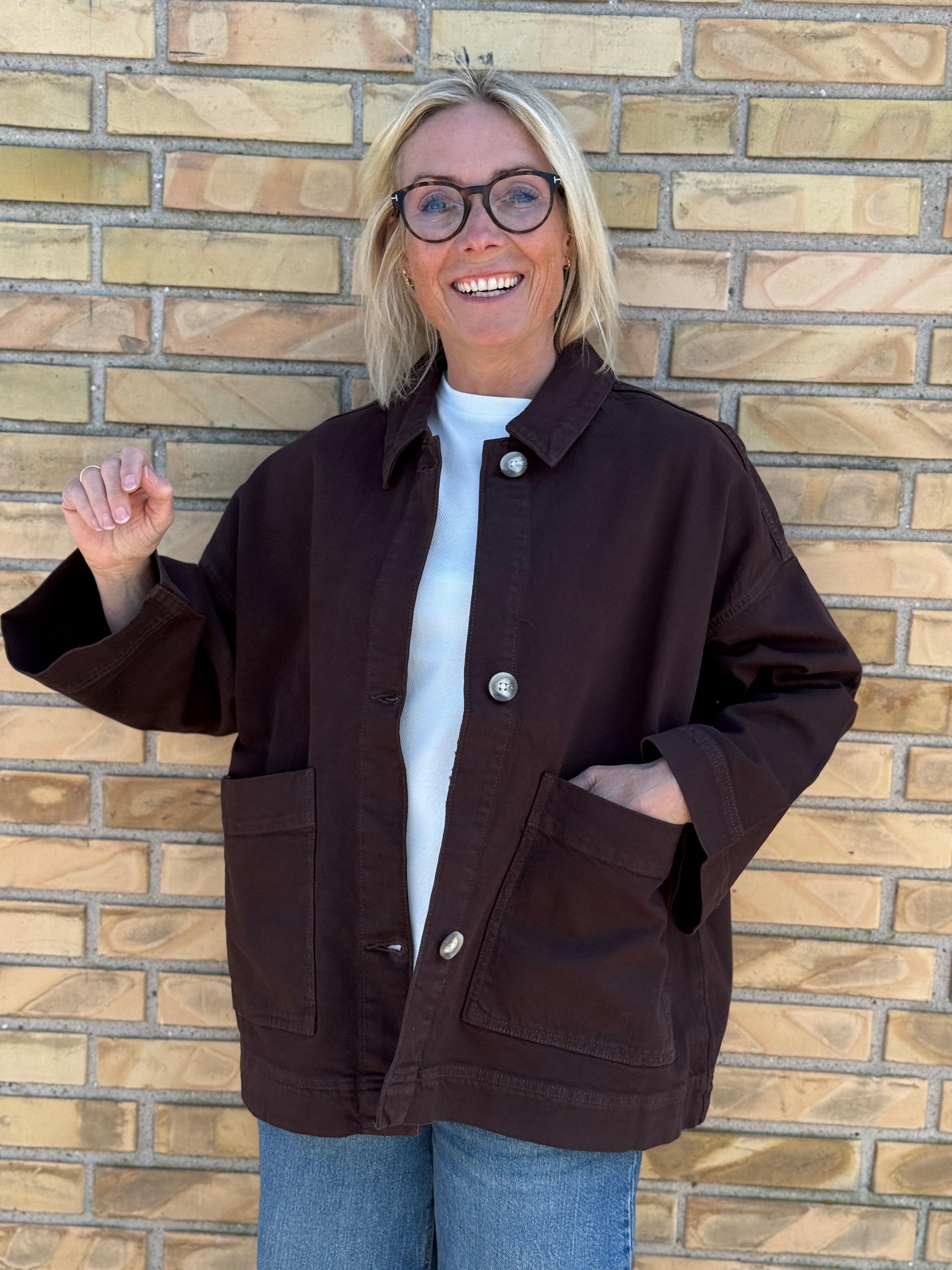 AWVERENA Denim Jacket - Chocolate Torte