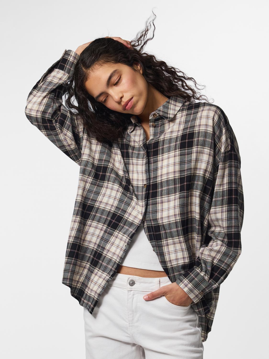 PCJANE Shirt - Grå x creme