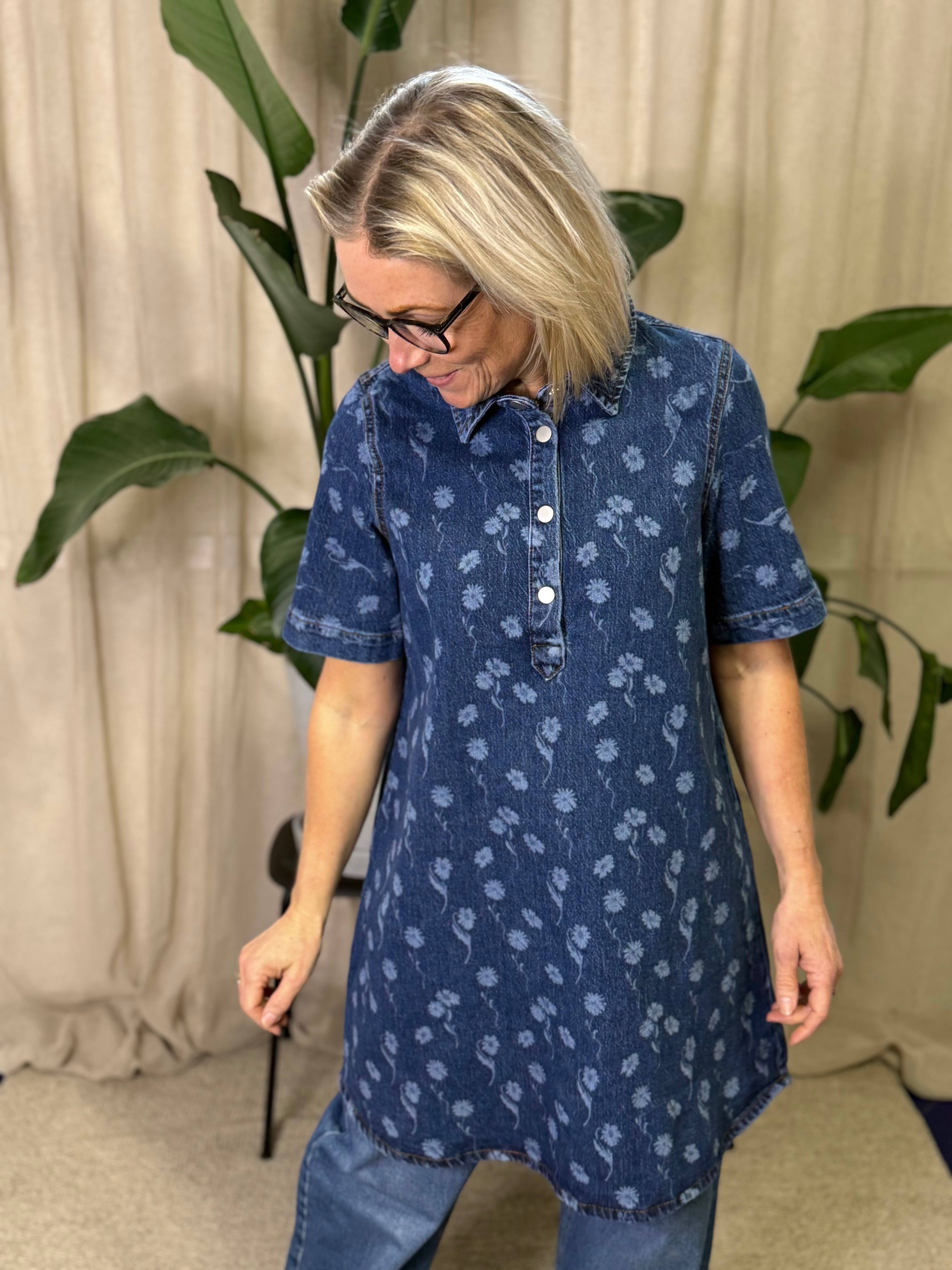 VMOCINA Midi Dress - Medium Blue Denim