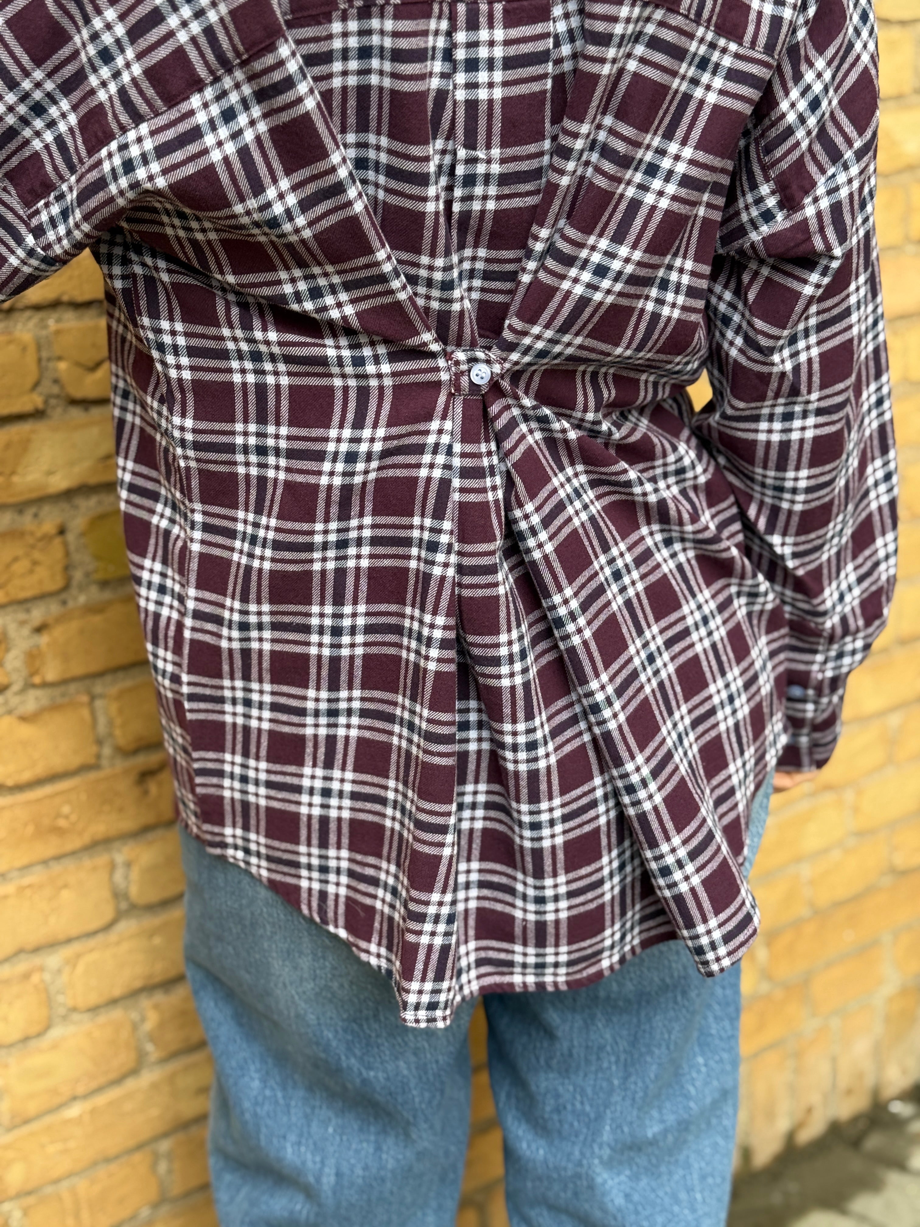 PCVIOLET Shirt x Button detail - Plum Perfect