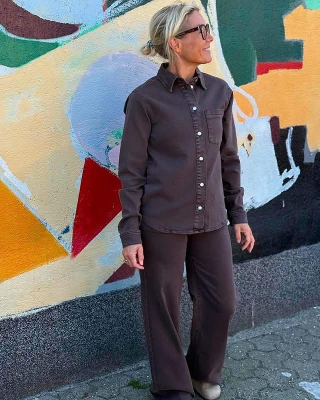 PCSILKE Denim Shirt - Hot Fudge