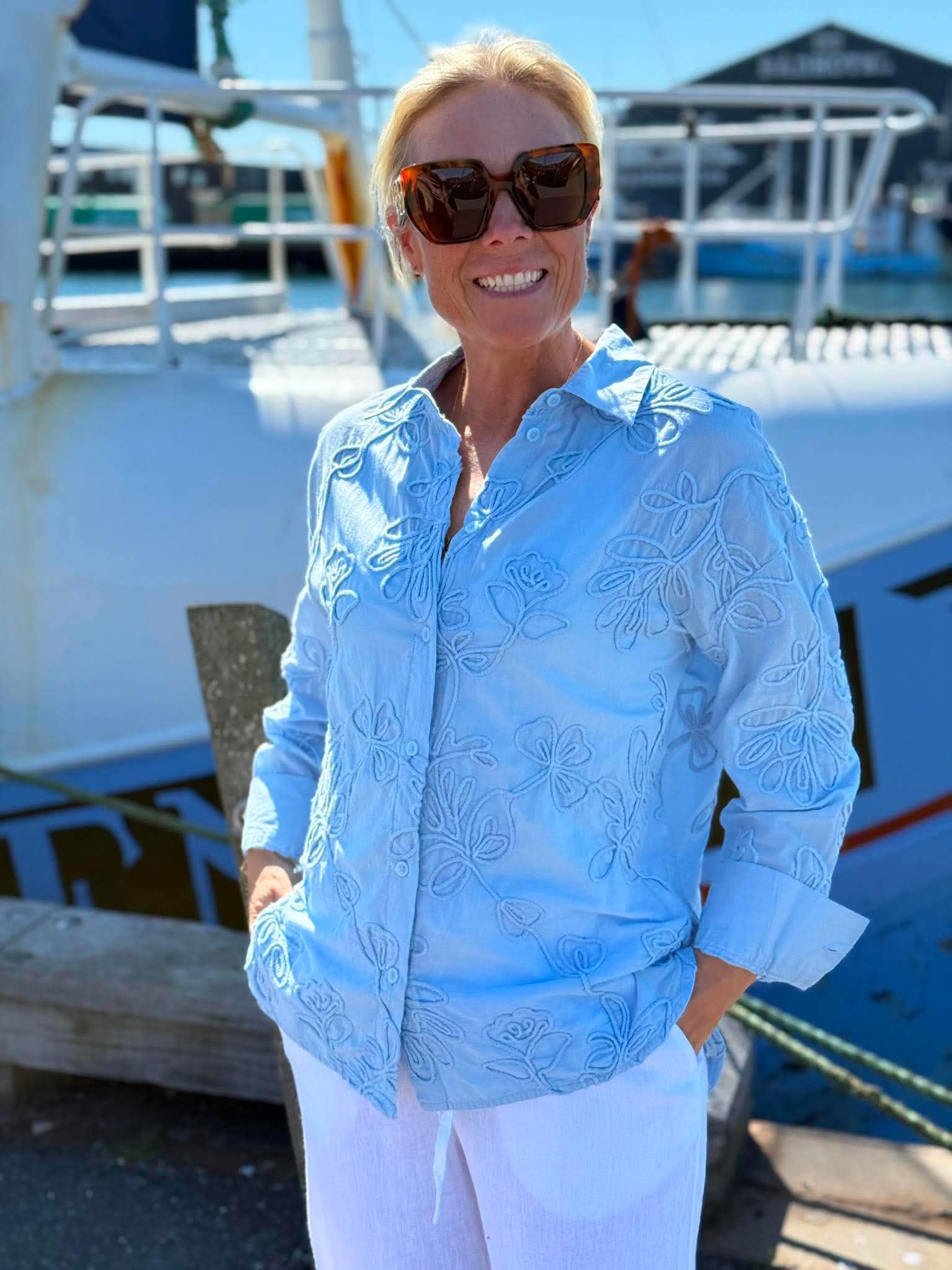 PCPRIMROSA Shirt - Cashmere Blue