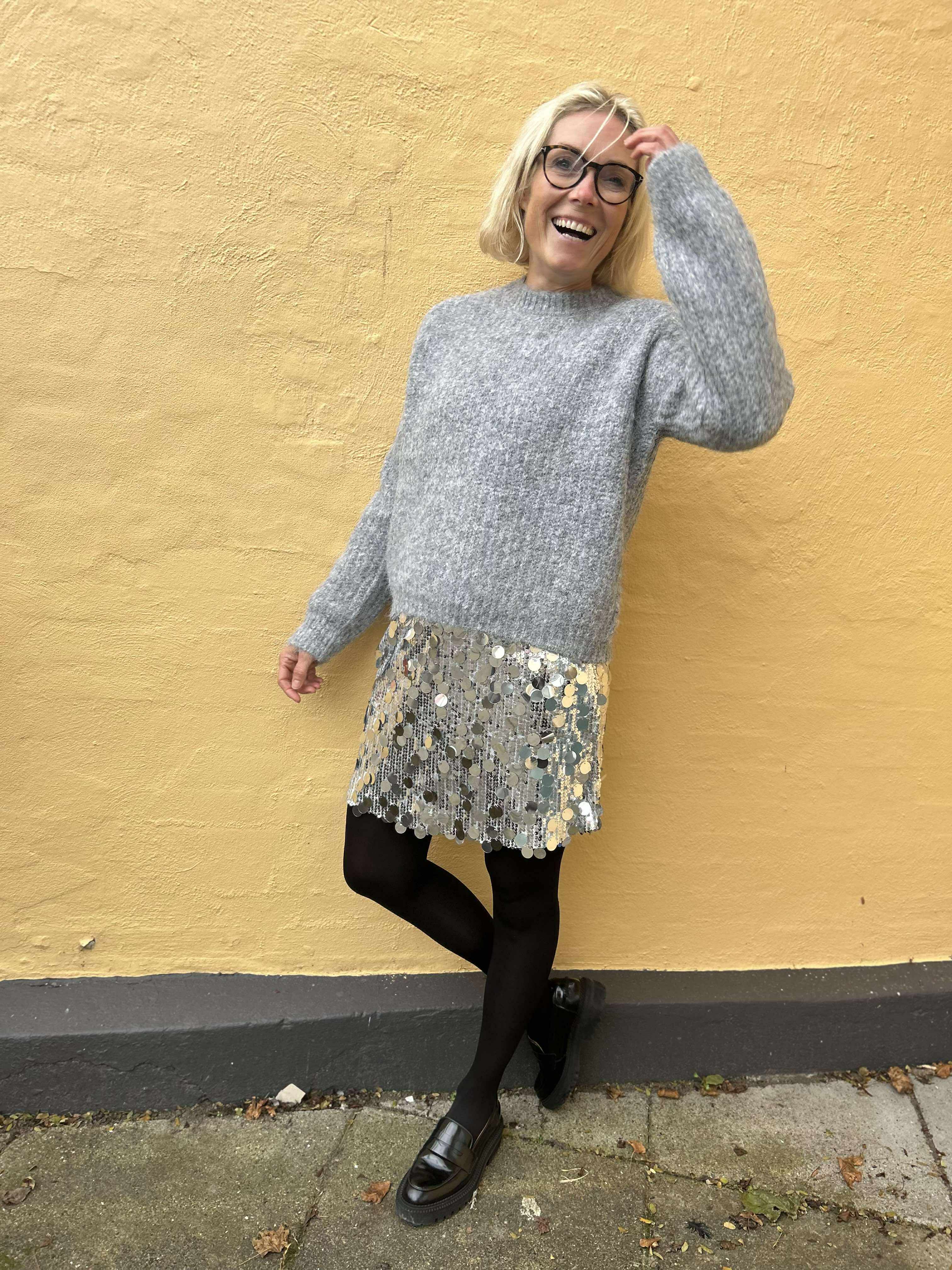 PCMALOU Mini Skirt - Silver Colour