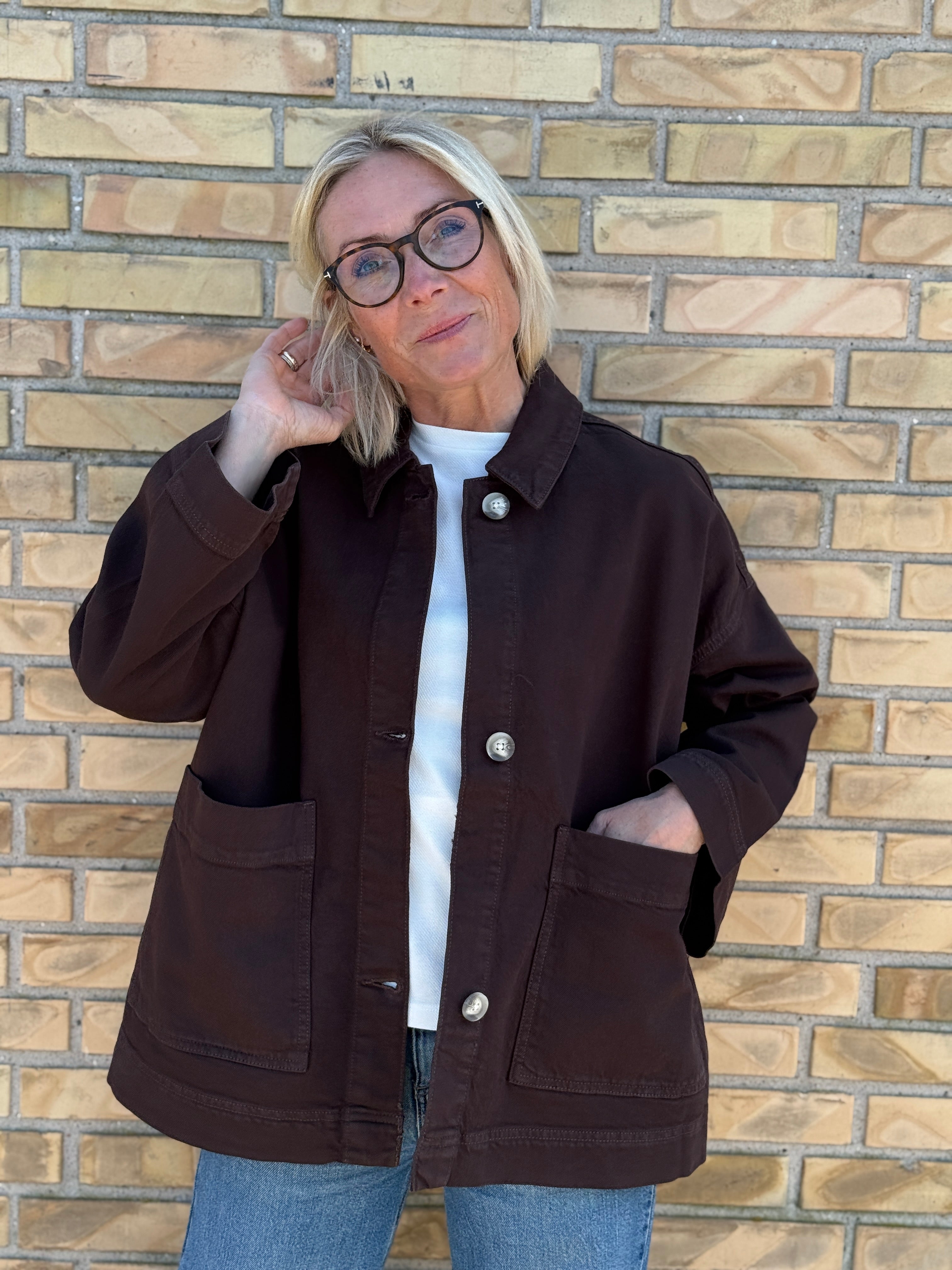 AWVERENA Denim Jacket - Chocolate Torte