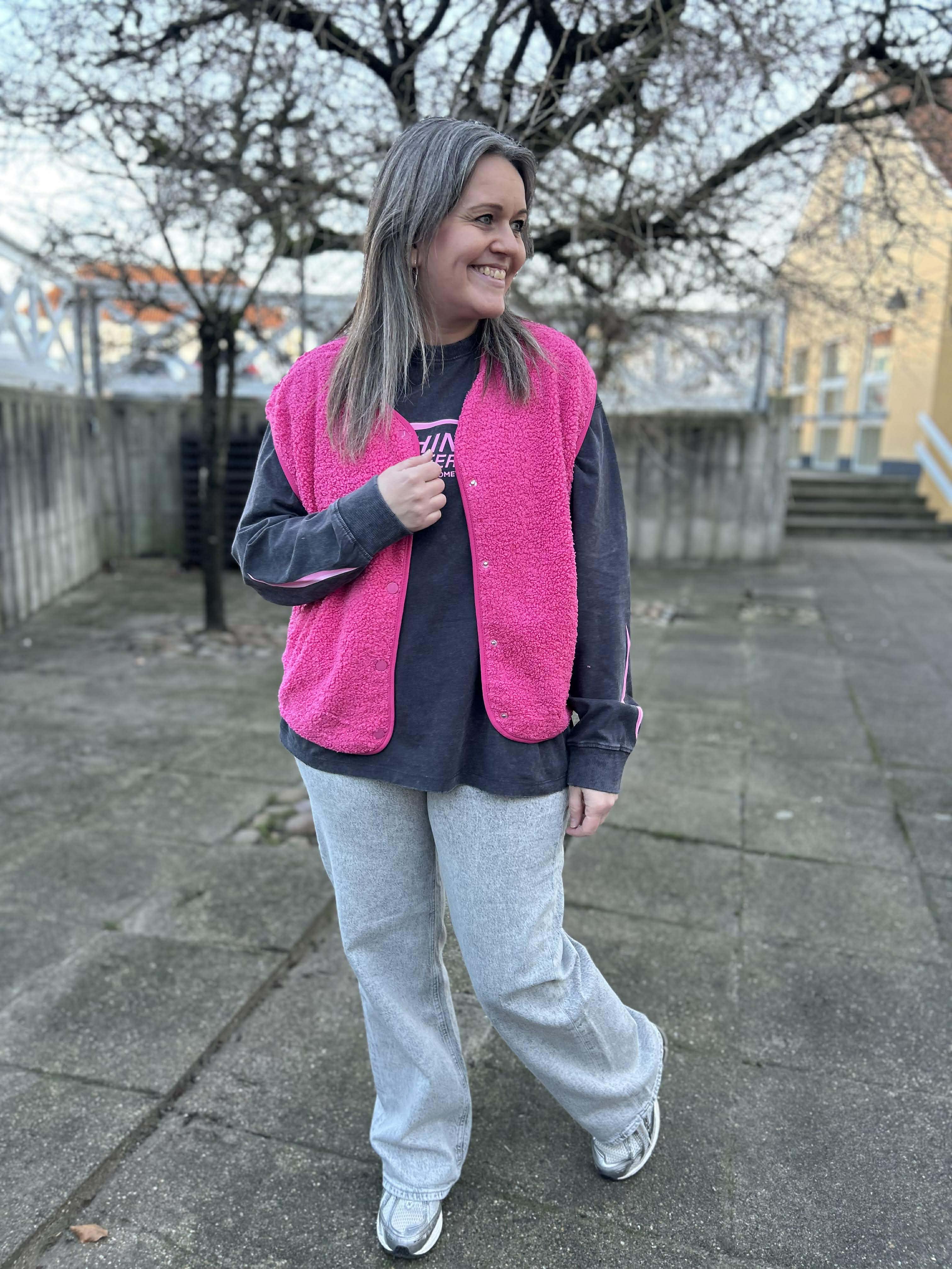 PCKATTY Otw Gilet - Shocking Pink