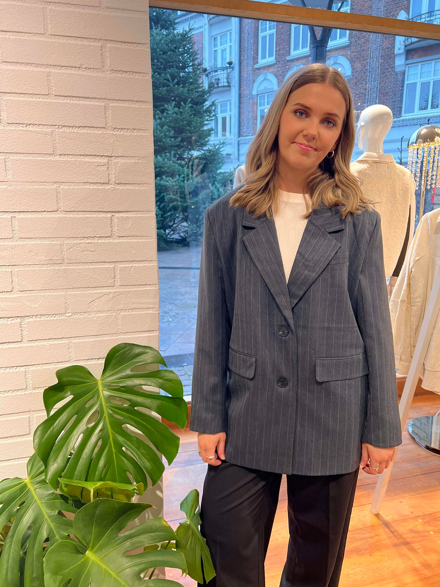 NMCELIA Blazer - Dark Grey Melange