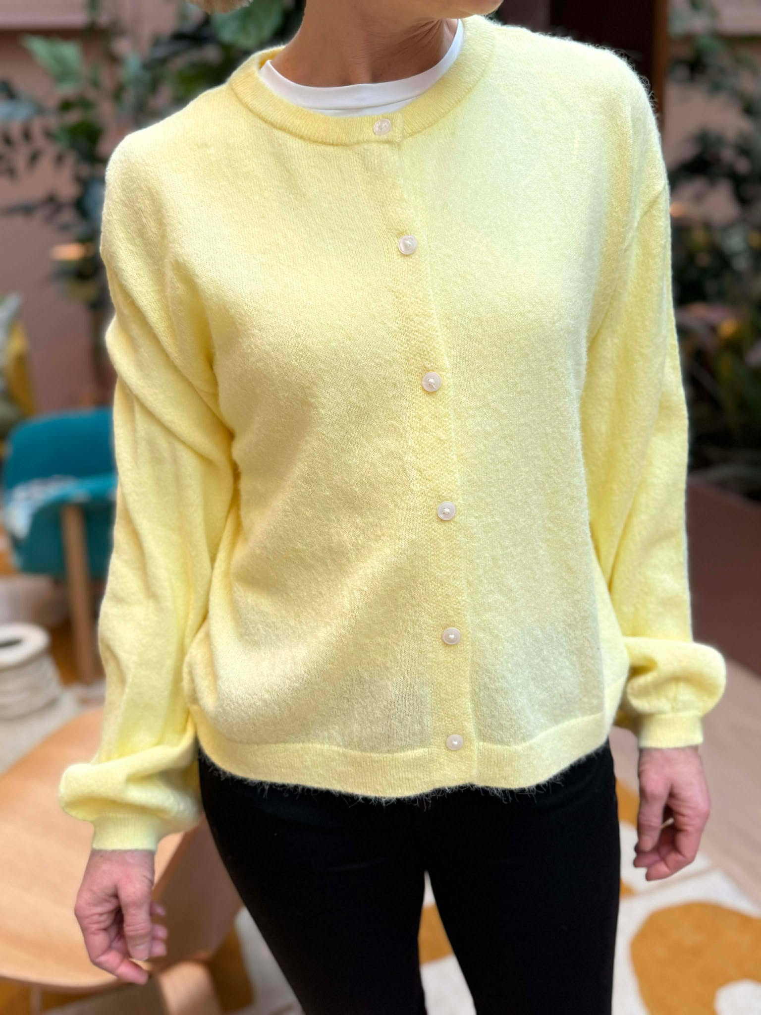 PCNAOMI Knit Cardigan - French Vanilla