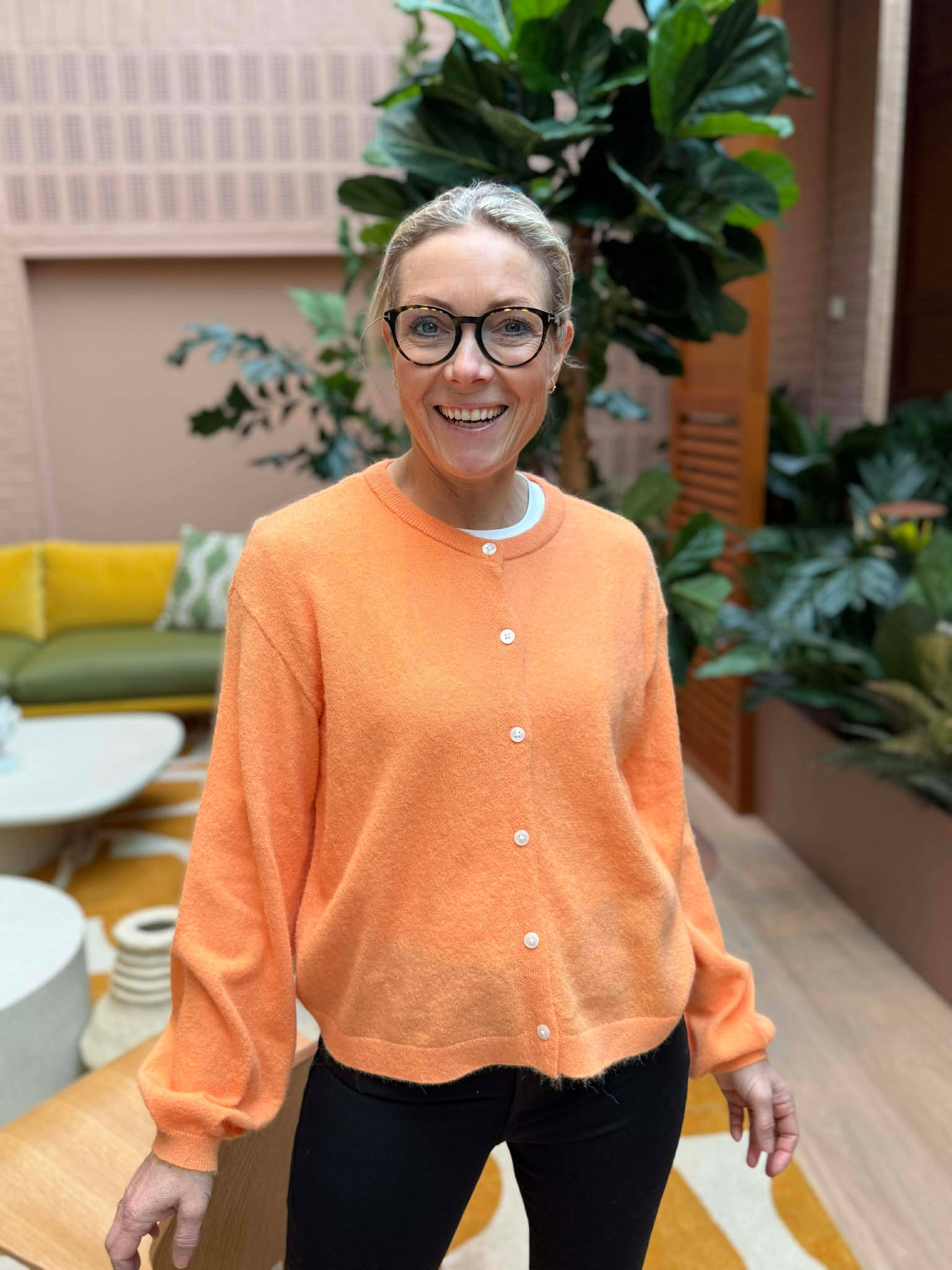 PCNAOMI Knit Cardigan - Russet Orange