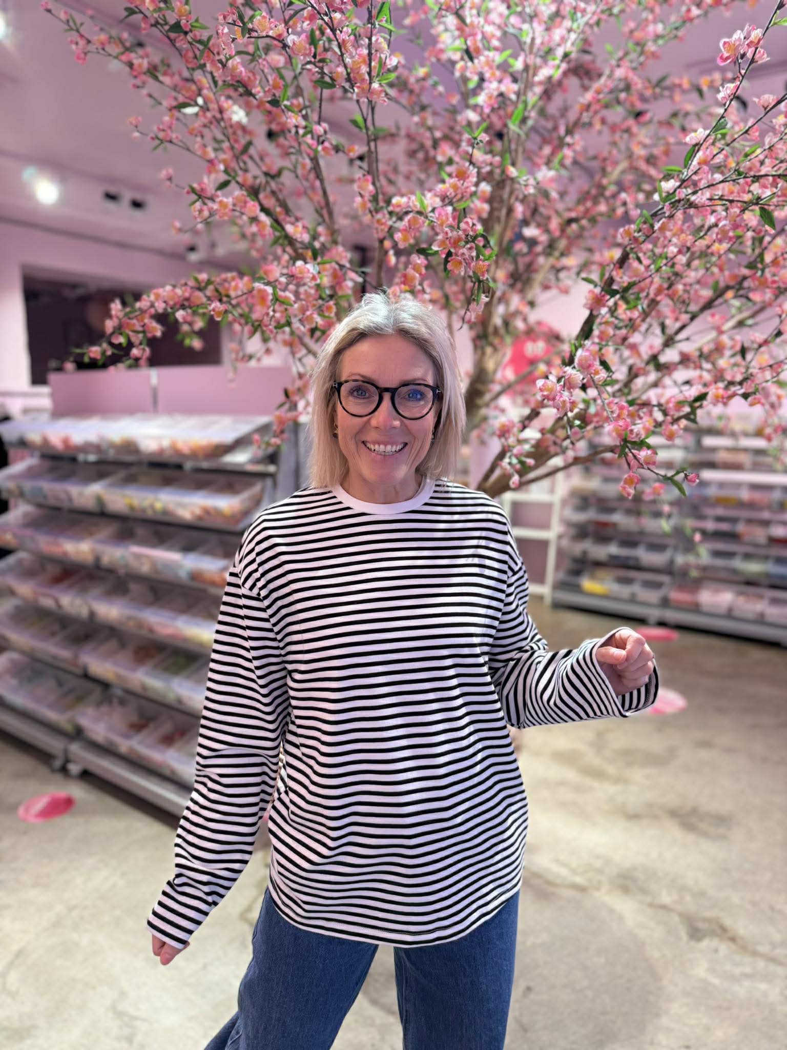 PCSADIE T-Shirt - Sorte striber