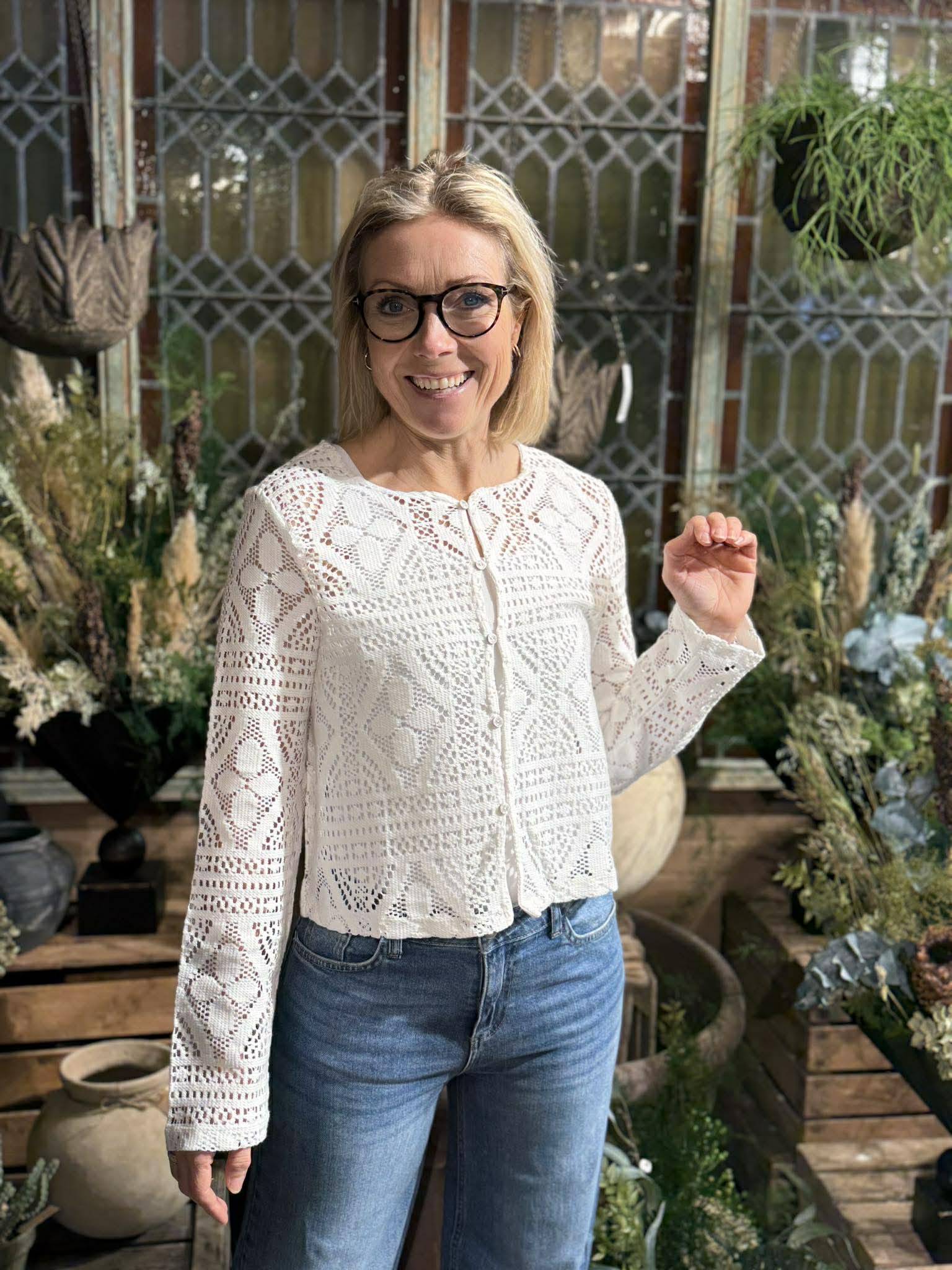 PCBONNIE Cardigan - Cloud Dancer