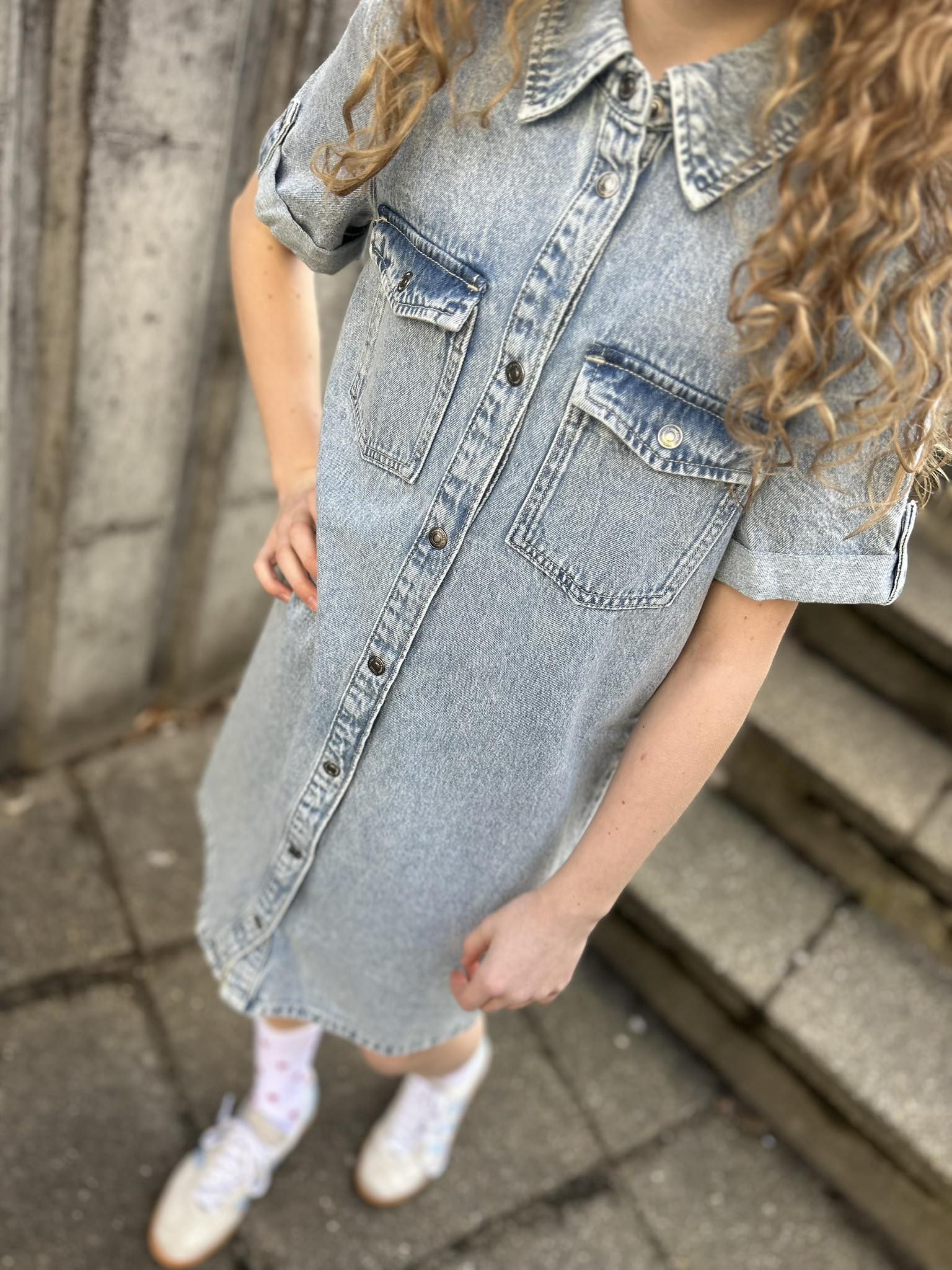 VMJENNIE Short Dress - Light Blue Denim