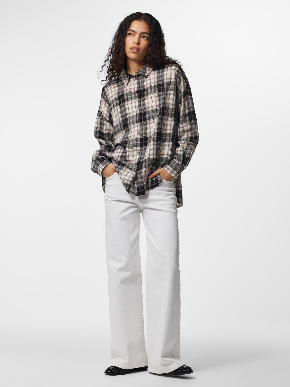 PCJANE Shirt - Grå x creme