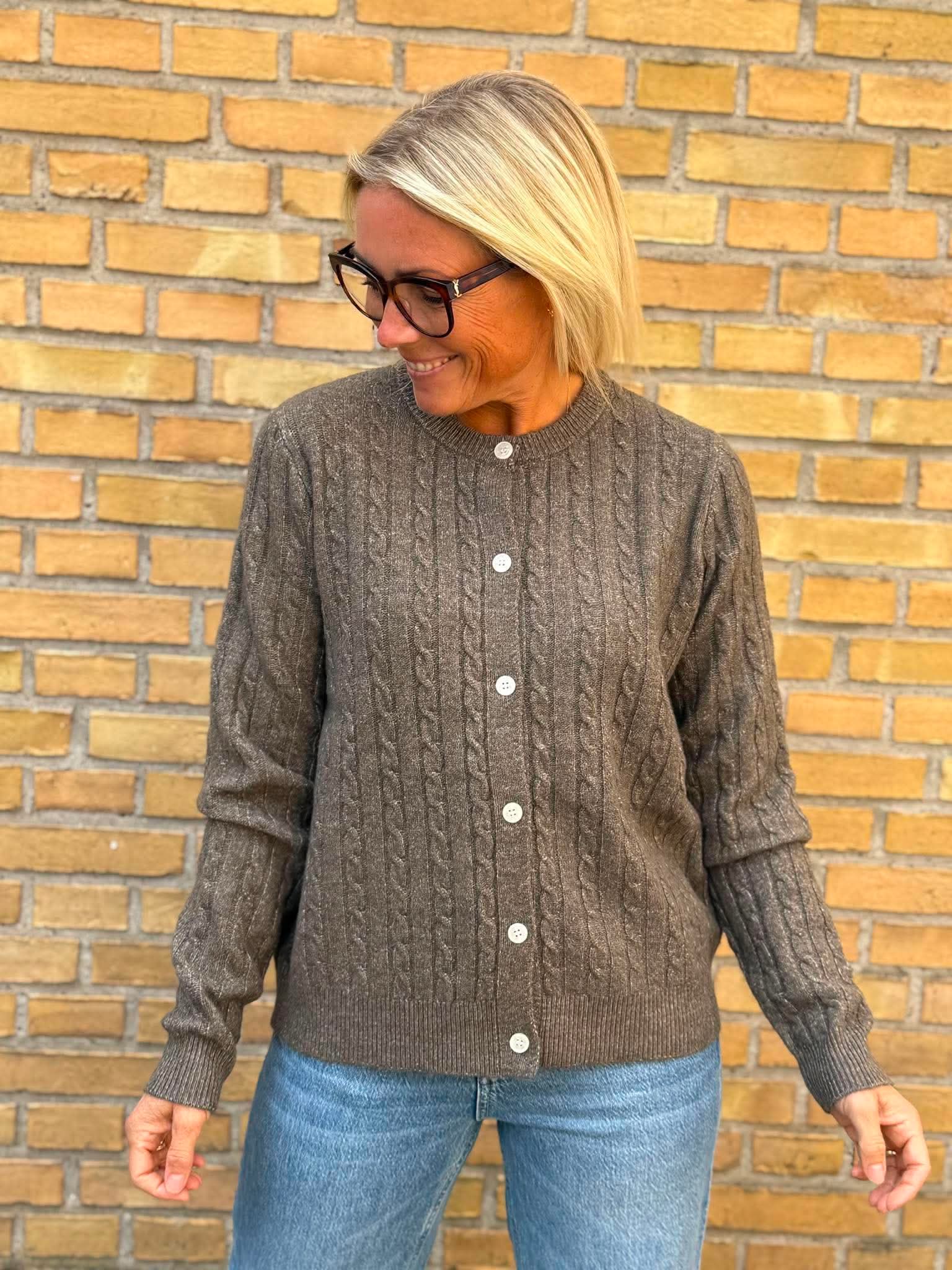 PCSILLY Knitted Cardigan - Morel
