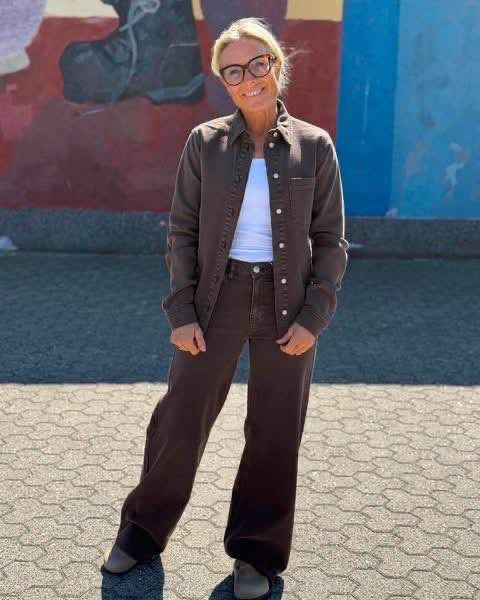 PCSILKE Denim Shirt - Hot Fudge