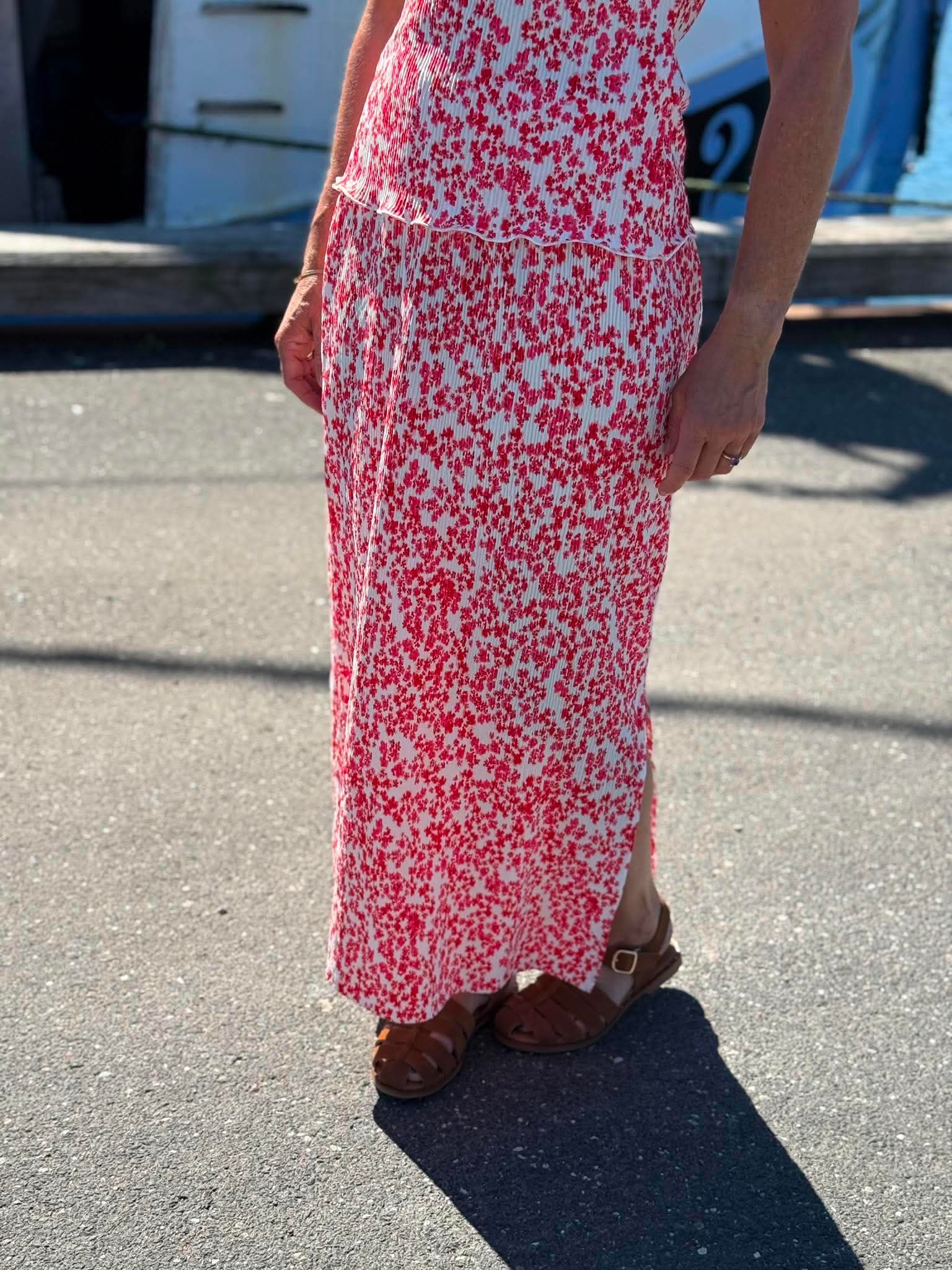 PCFLORA Long Skirt - Cloud Dancer