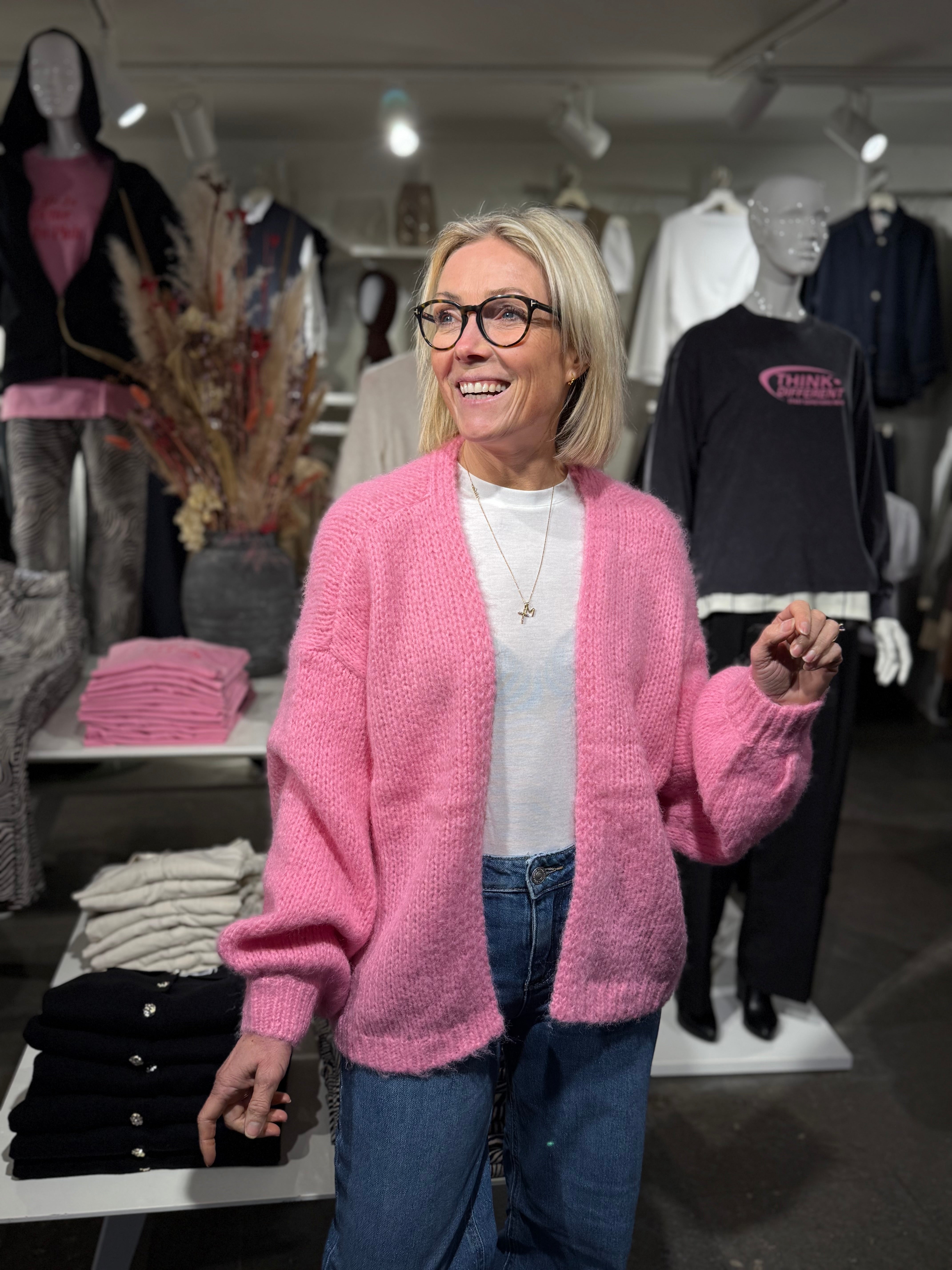 VMMAYBE Knit Cardigan - Pink Cosmos