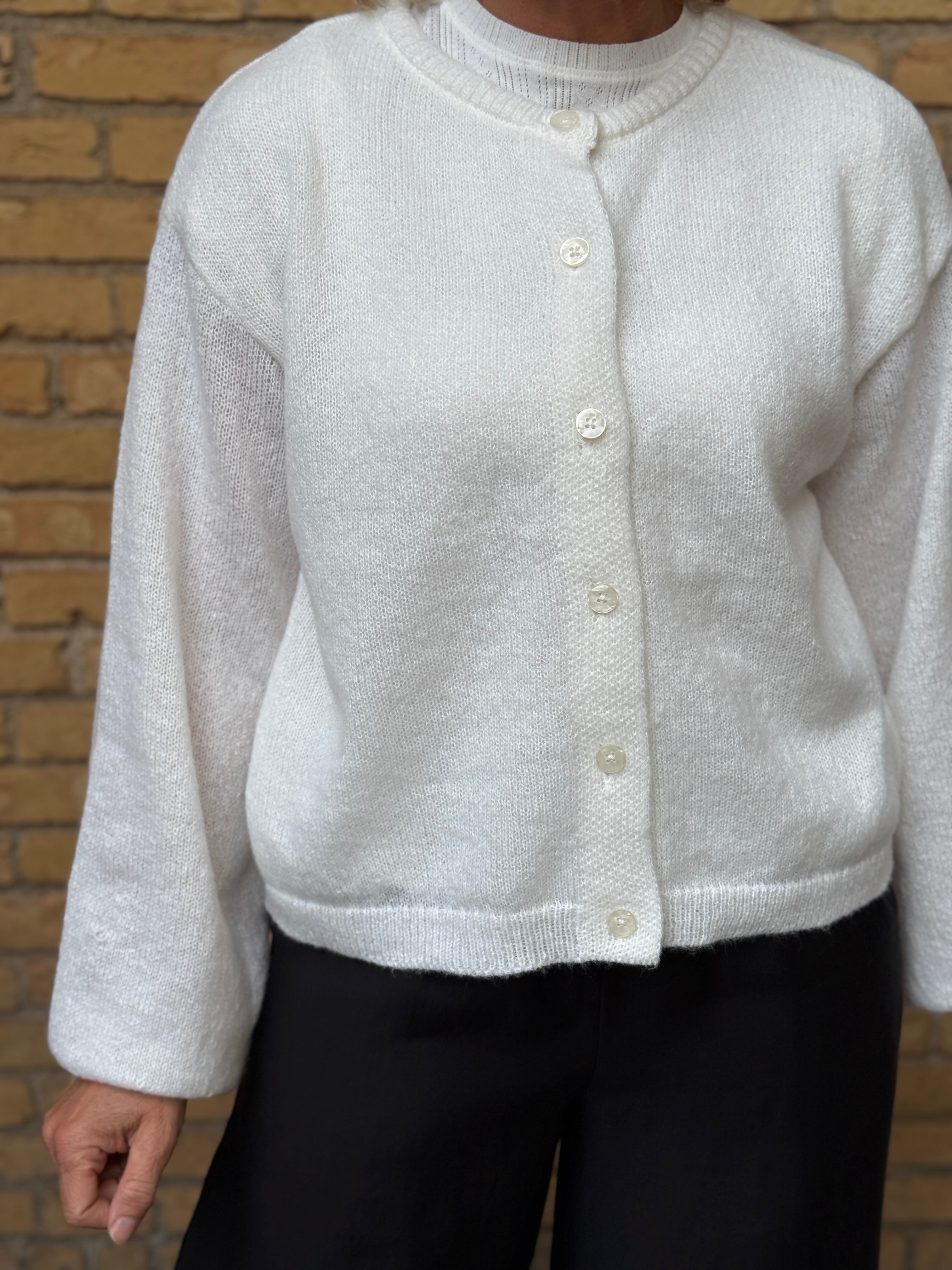 PCIDA Knitted Cardigan - Cloud Dancer
