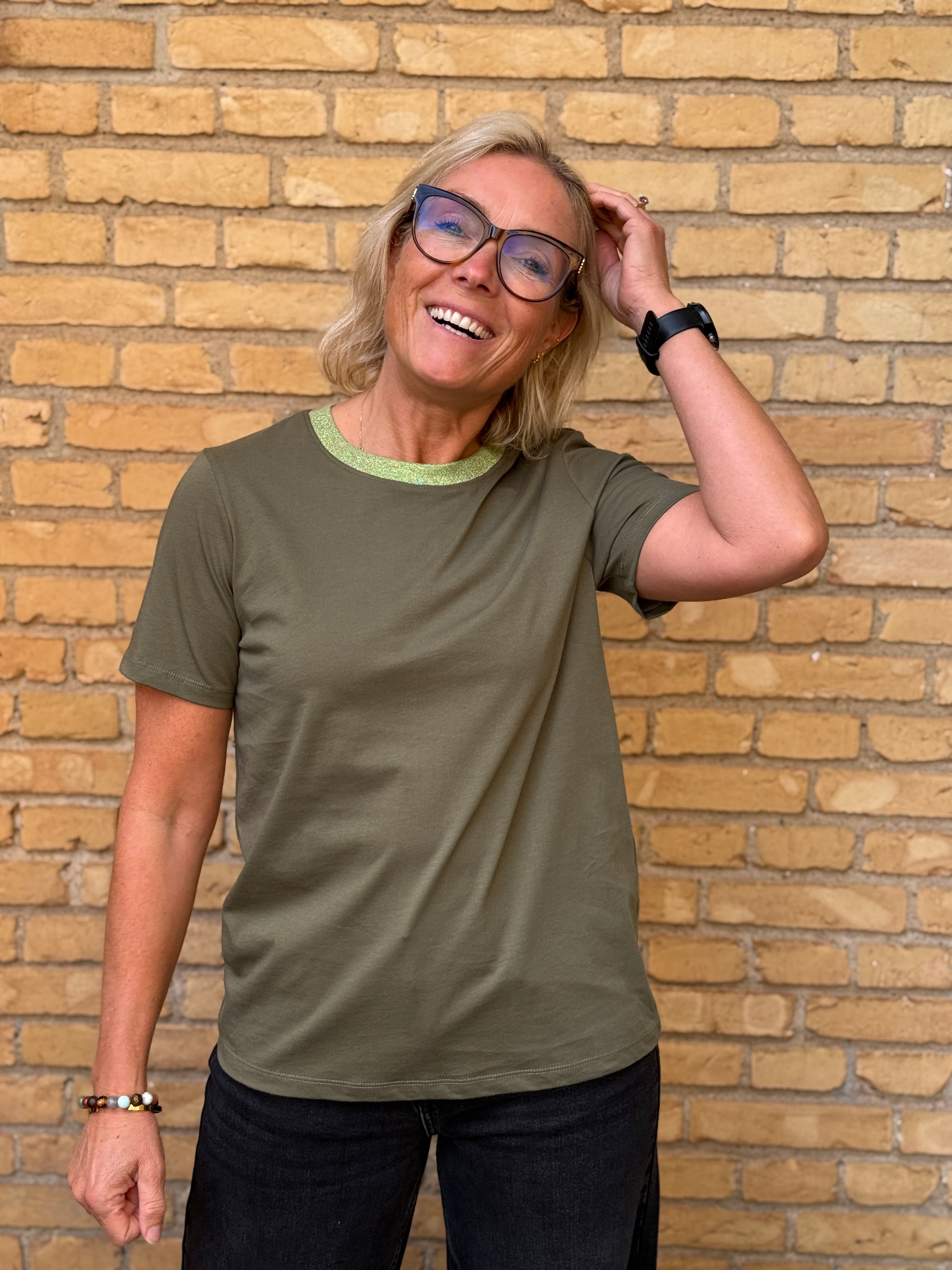 PCRIA T-shirt - Glitter x Deep Lichen Green