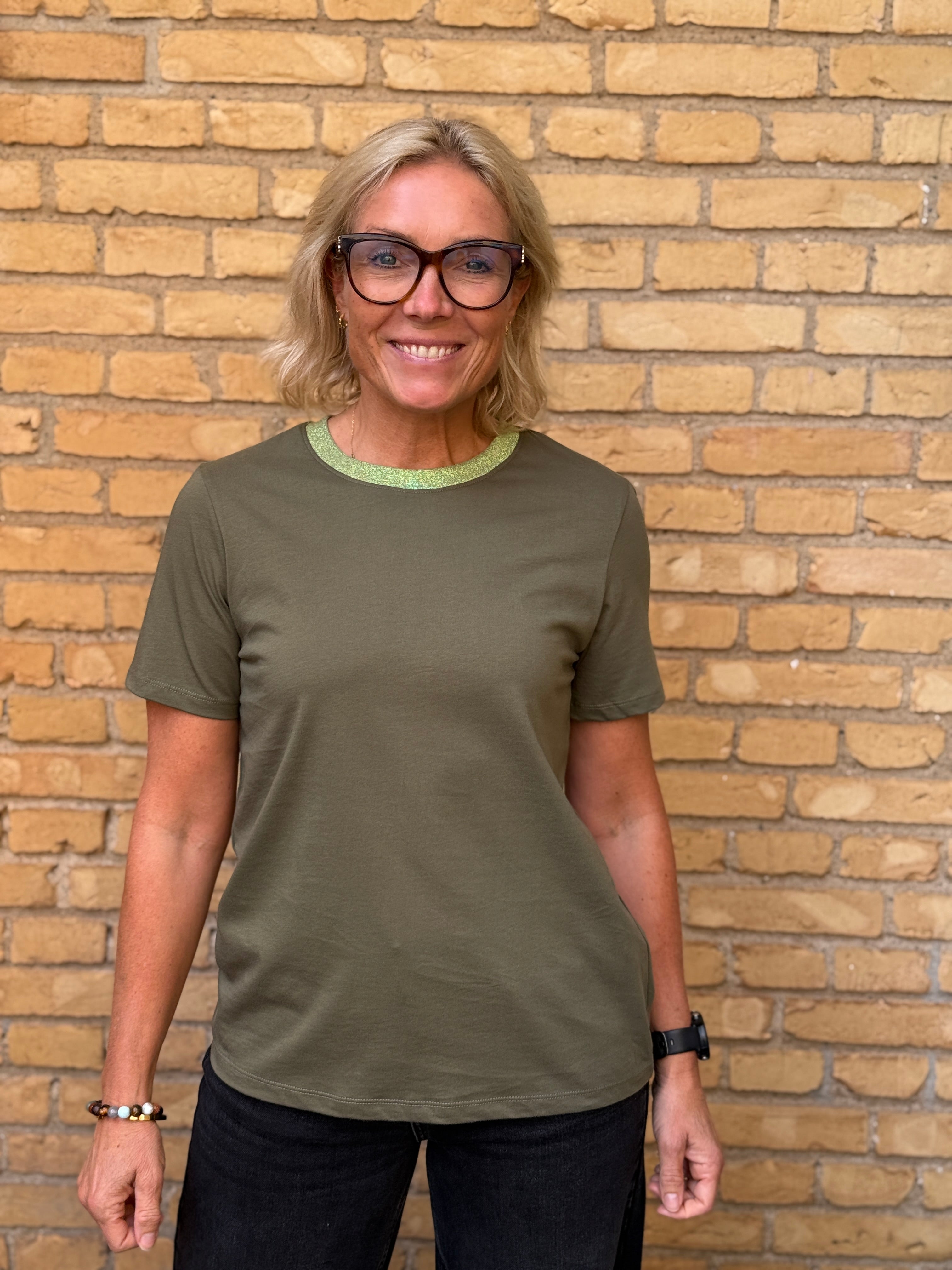 PCRIA T-shirt - Glitter x Deep Lichen Green