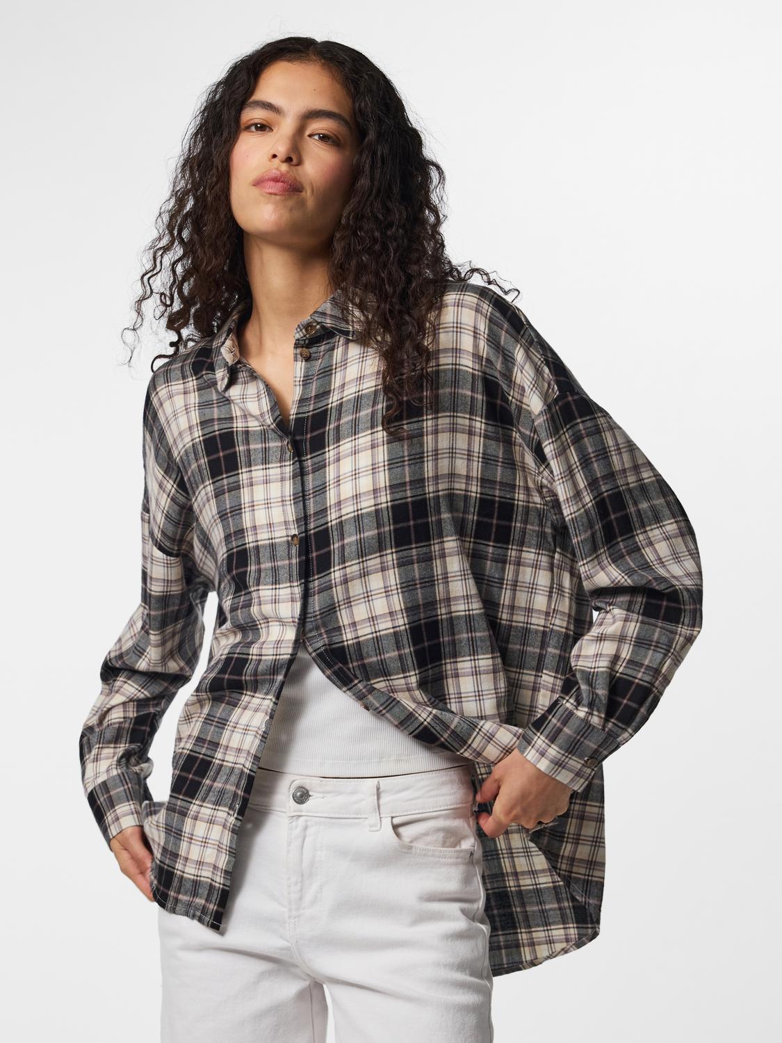 PCJANE Shirt - Grå x creme