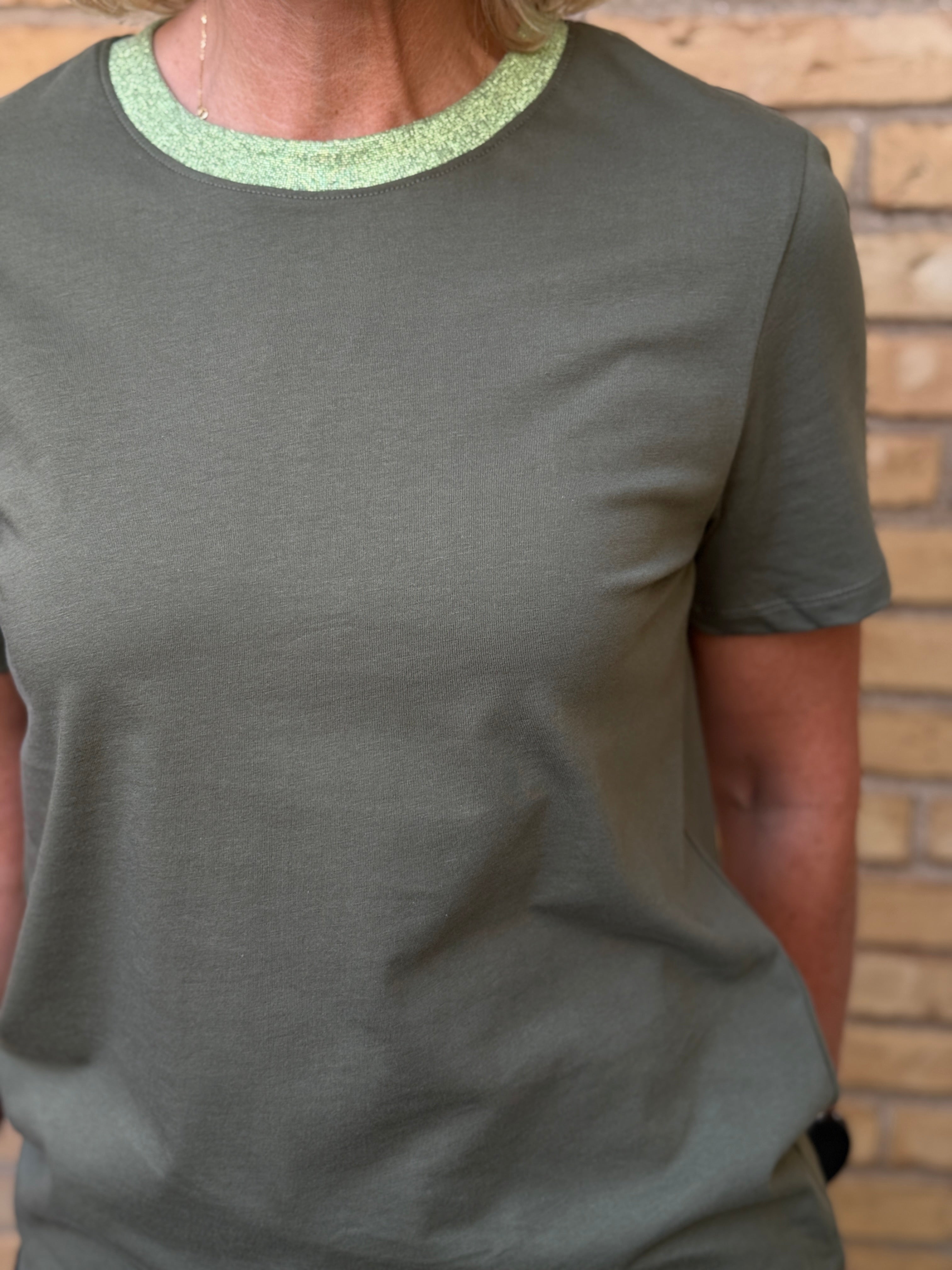 PCRIA T-shirt - Glitter x Deep Lichen Green