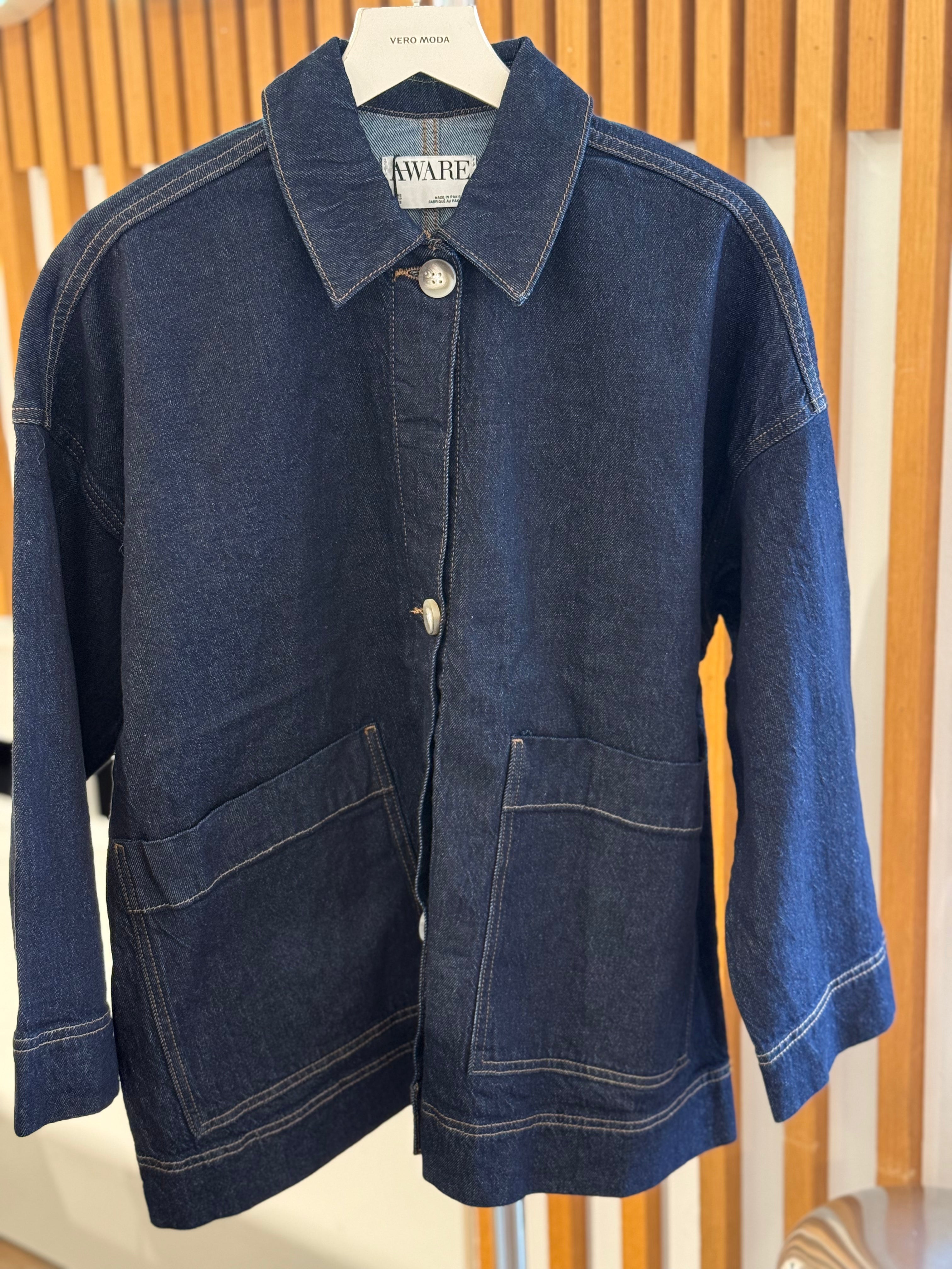 AWVERENA Denim Jacket - Dark Blue Denim
