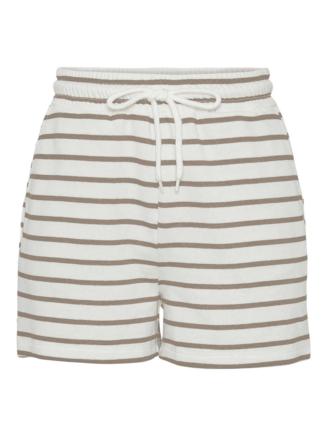 PCCHILLI Shorts - Hvid m. brune striber