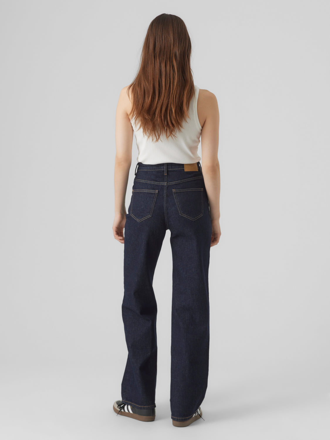 VMTESSA wide Jeans - Dark rinse Blue Denim