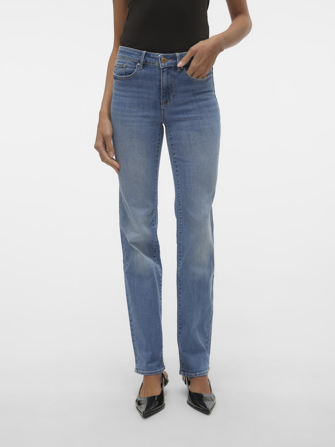 VMFLASH Straight Jeans - Medium Blue Denim