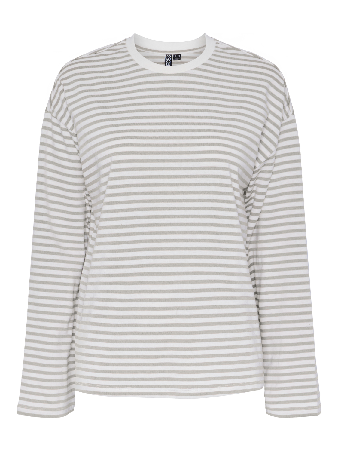 PCSADIE T-Shirt - hvid m. grå striber