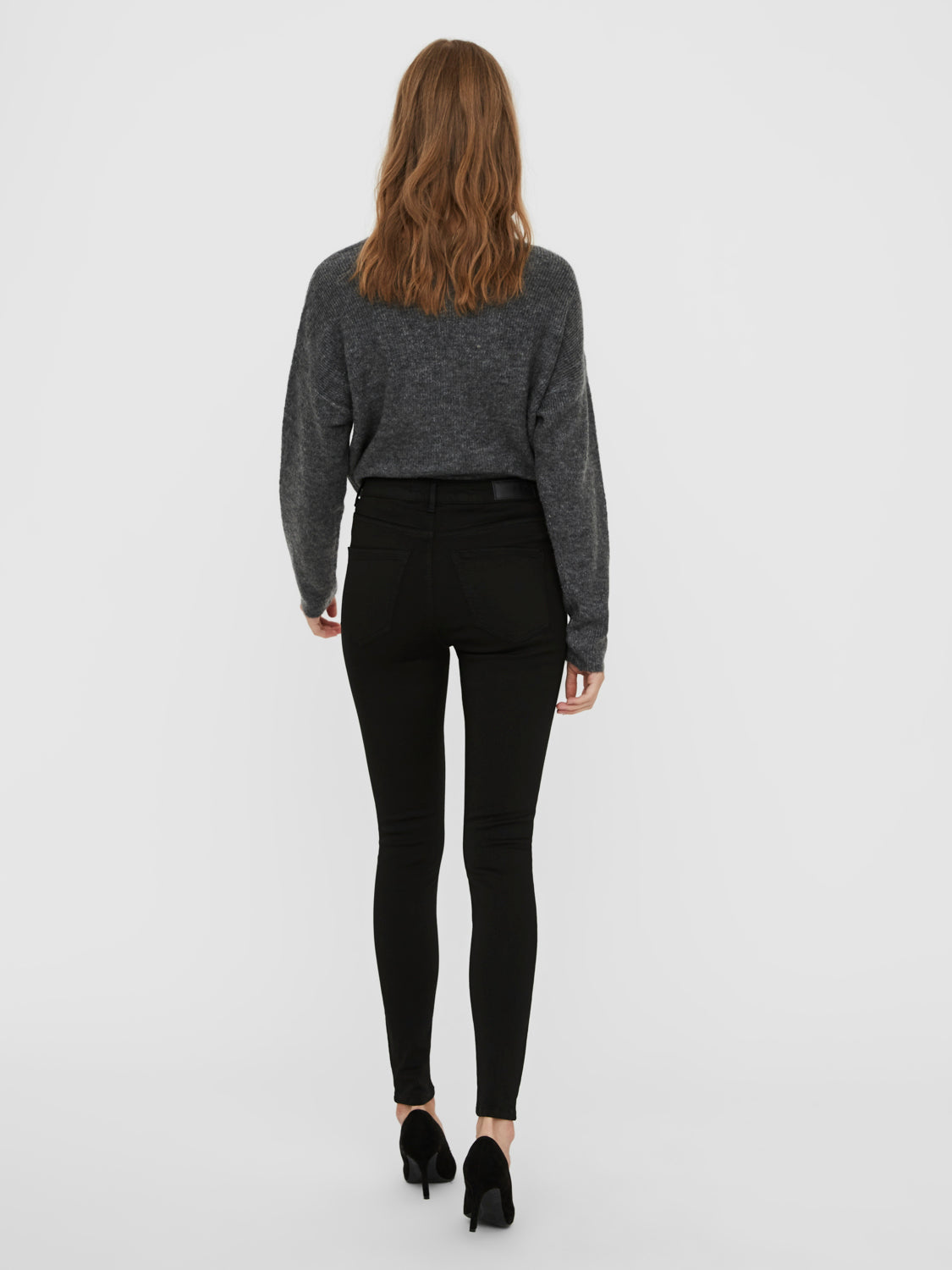 VmSOPHIA STAY BLACK LUX JEANS - Højtaljet